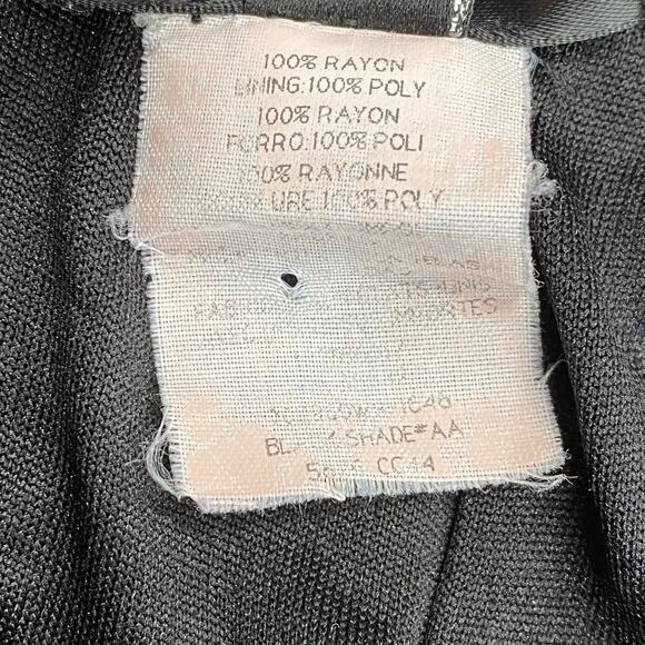 Vtg 00s Y2K Princess Bebe Halter Asymmetric Open Back Midi Dress L V Neck Fringe - Picture 13 of 13